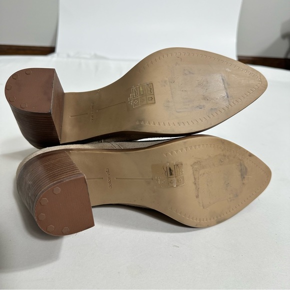 Dolce Vita Womens Sz 10 Boots Spade Tan Suede Block Heel Pull On Ankle Booties - Picture 11 of 12